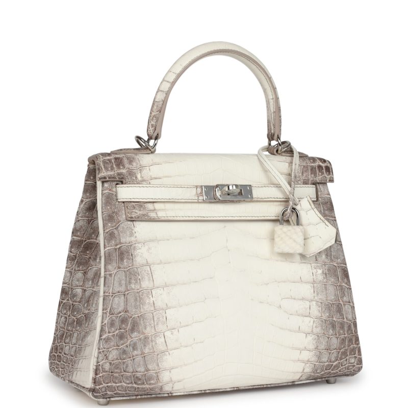 Hermes Kelly Retourne 25 Himalaya Niloticus Crocodile Palladium Hardware - Image 2