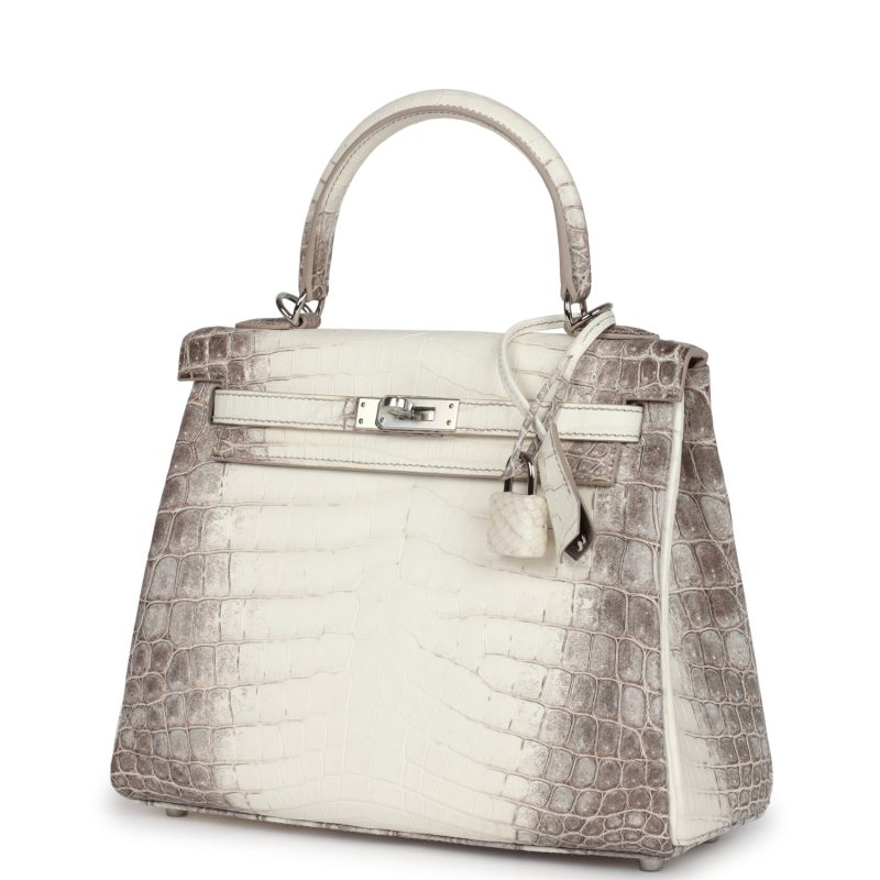 Hermes Kelly Retourne 25 Himalaya Niloticus Crocodile Palladium Hardware - Image 3