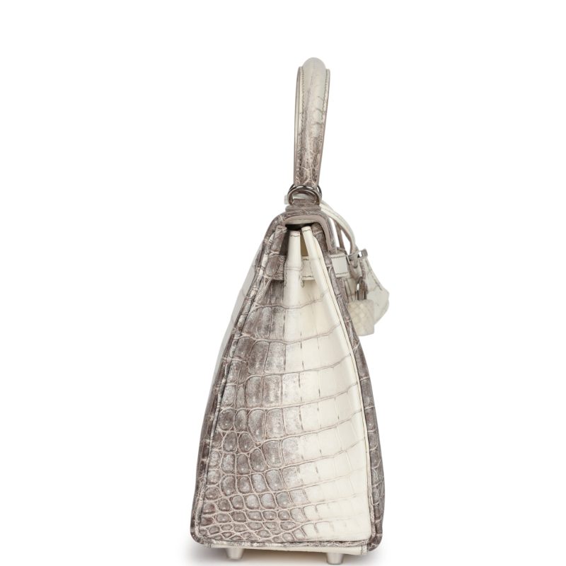Hermes Kelly Retourne 25 Himalaya Niloticus Crocodile Palladium Hardware - Image 4