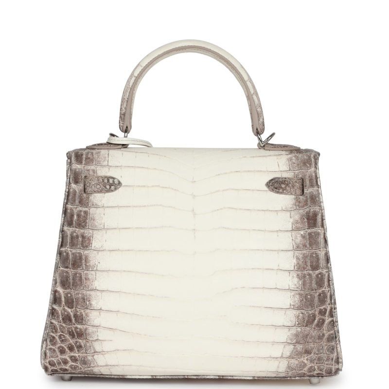 Hermes Kelly Retourne 25 Himalaya Niloticus Crocodile Palladium Hardware - Image 5