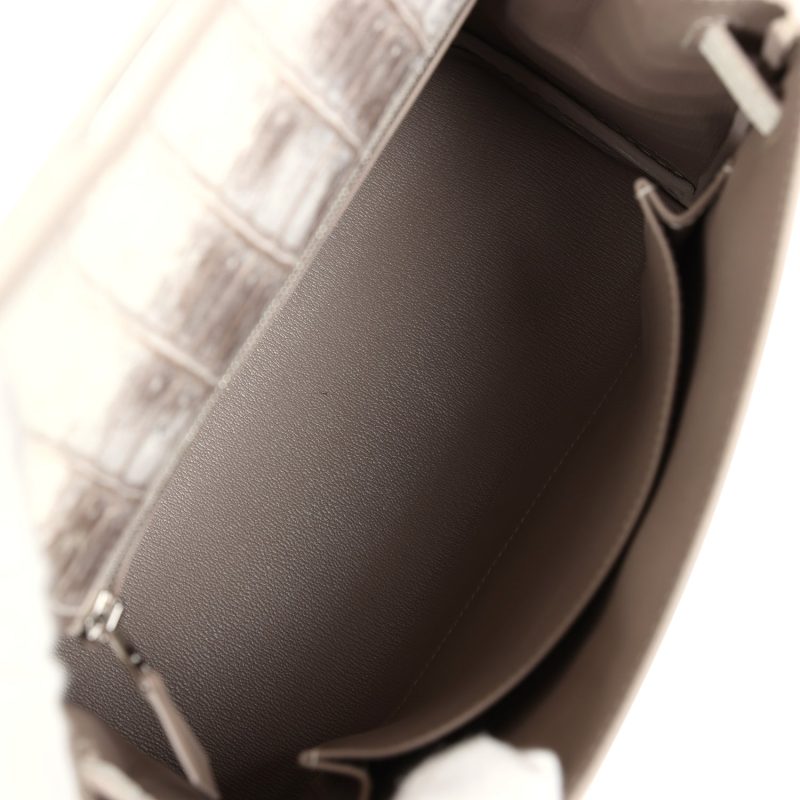 Hermes Kelly Retourne 25 Himalaya Niloticus Crocodile Palladium Hardware - Image 8