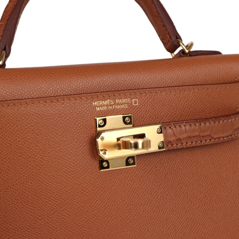 Hermes Kelly Sellier 20 Gold Madame and Matte Alligator Touch Gold Hardware - Image 6