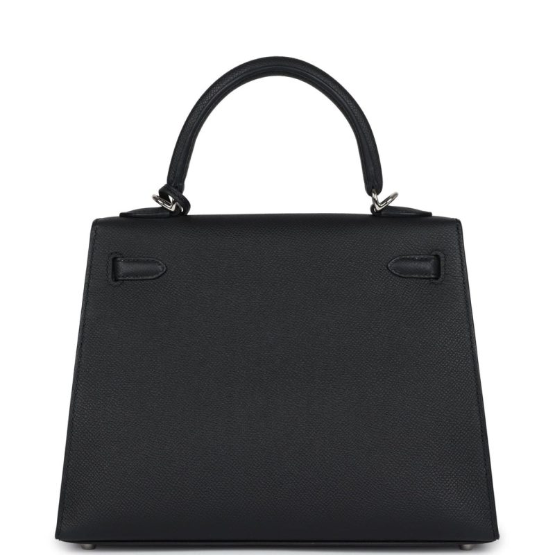 Hermes Kelly Sellier 25 Black Epsom Palladium Hardware - Image 4