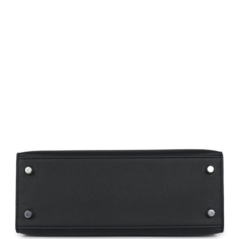 Hermes Kelly Sellier 25 Black Epsom Palladium Hardware - Image 5