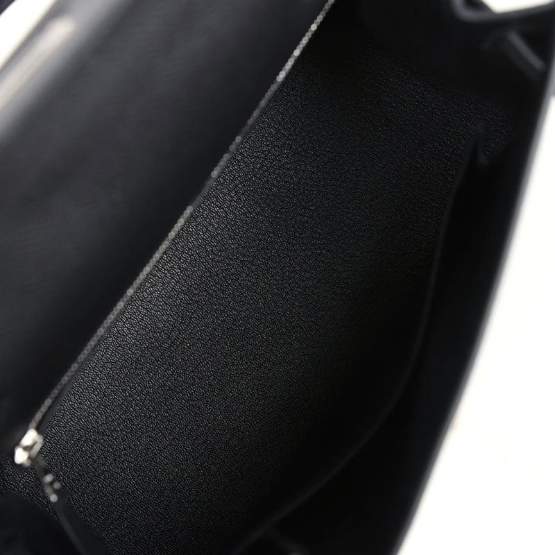 Hermes Kelly Sellier 25 Black Epsom Palladium Hardware - Image 7