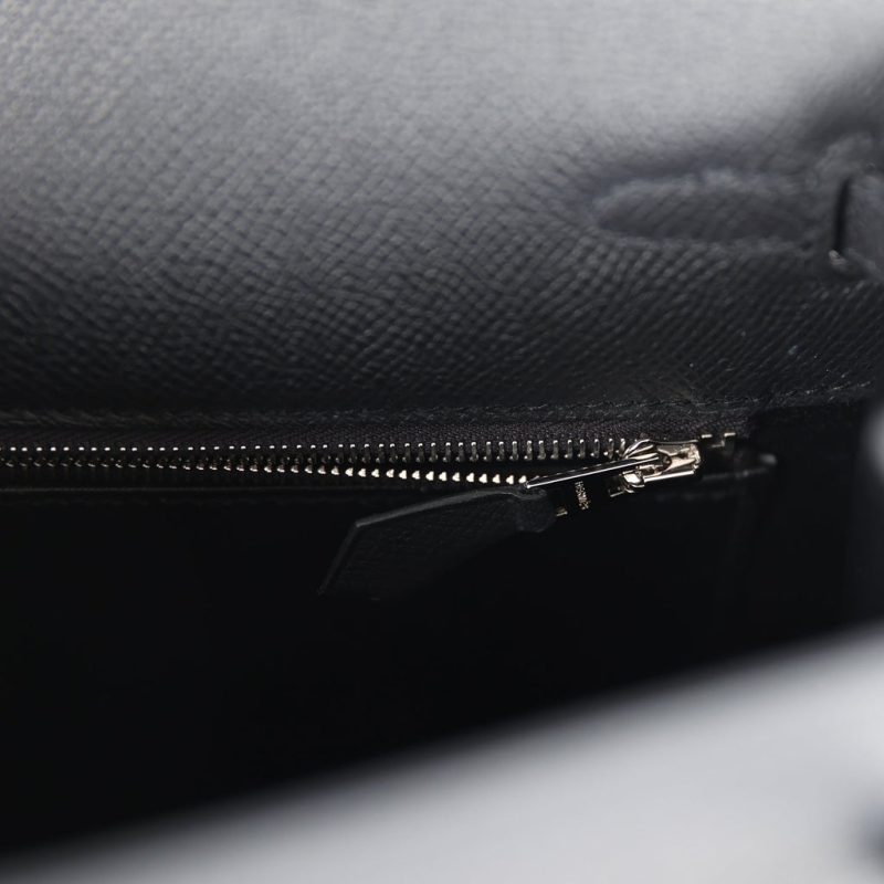 Hermes Kelly Sellier 25 Black Epsom Palladium Hardware - Image 8