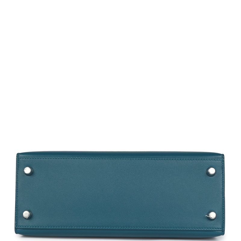 Hermes Kelly Sellier 25 Vert Bosphore Verso Madame Palladium Hardware - Image 5