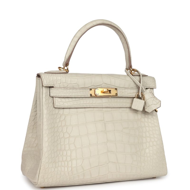 Hermes Kelly Retourne 28 Beton Matte Alligator Gold Hardware - Image 2