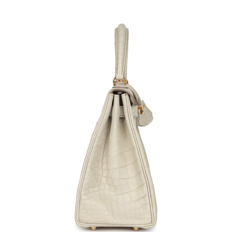 Hermes Kelly Retourne 28 Beton Matte Alligator Gold Hardware - Image 3