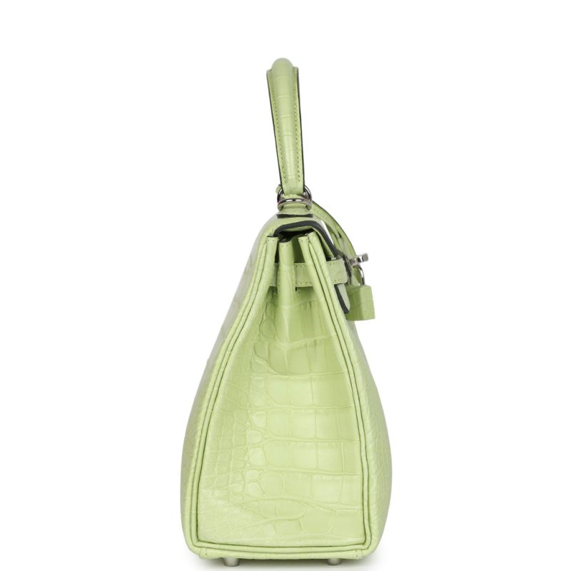 Hermes Kelly Retourne 25 Jaune Bourgeon Matte Alligator Palladium Hardware - Image 3