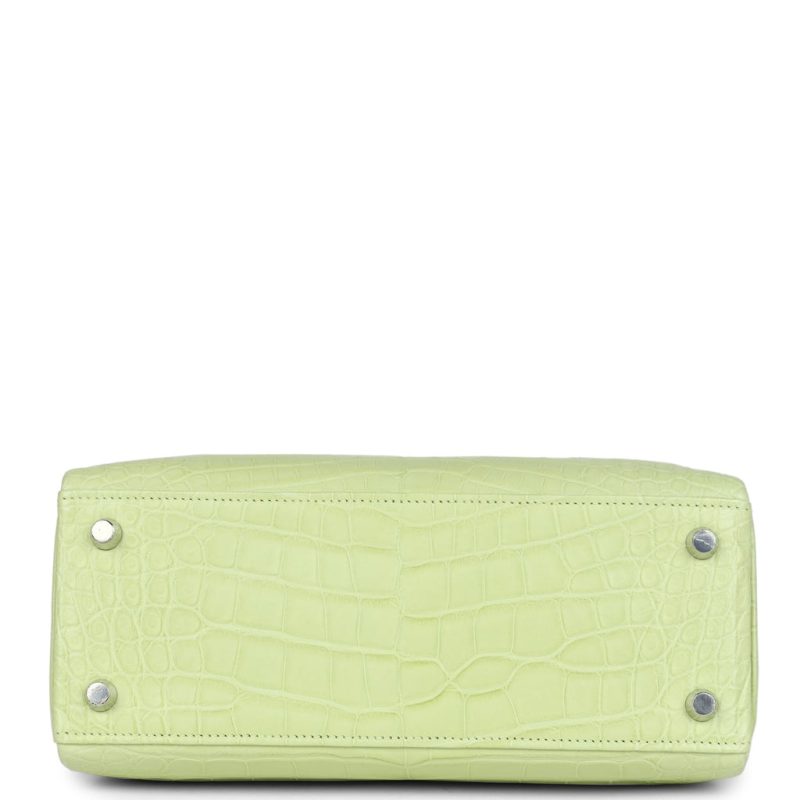 Hermes Kelly Retourne 25 Jaune Bourgeon Matte Alligator Palladium Hardware - Image 5