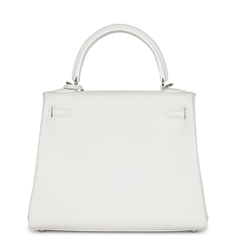 Hermes Kelly Retourne 25 New White Swift Palladium Hardware - Image 5