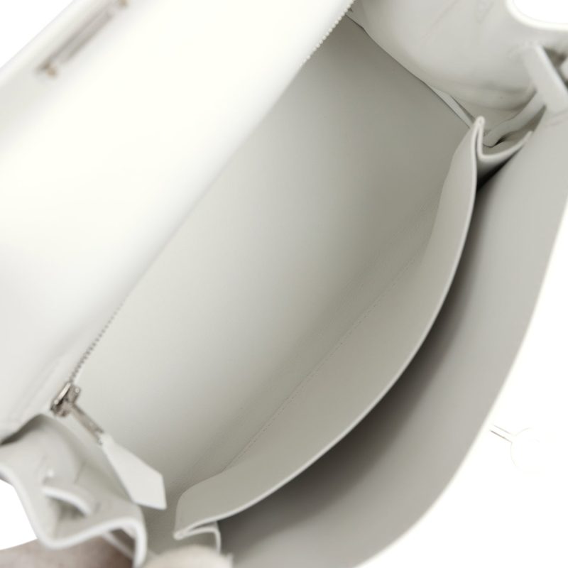 Hermes Kelly Retourne 25 New White Swift Palladium Hardware - Image 8