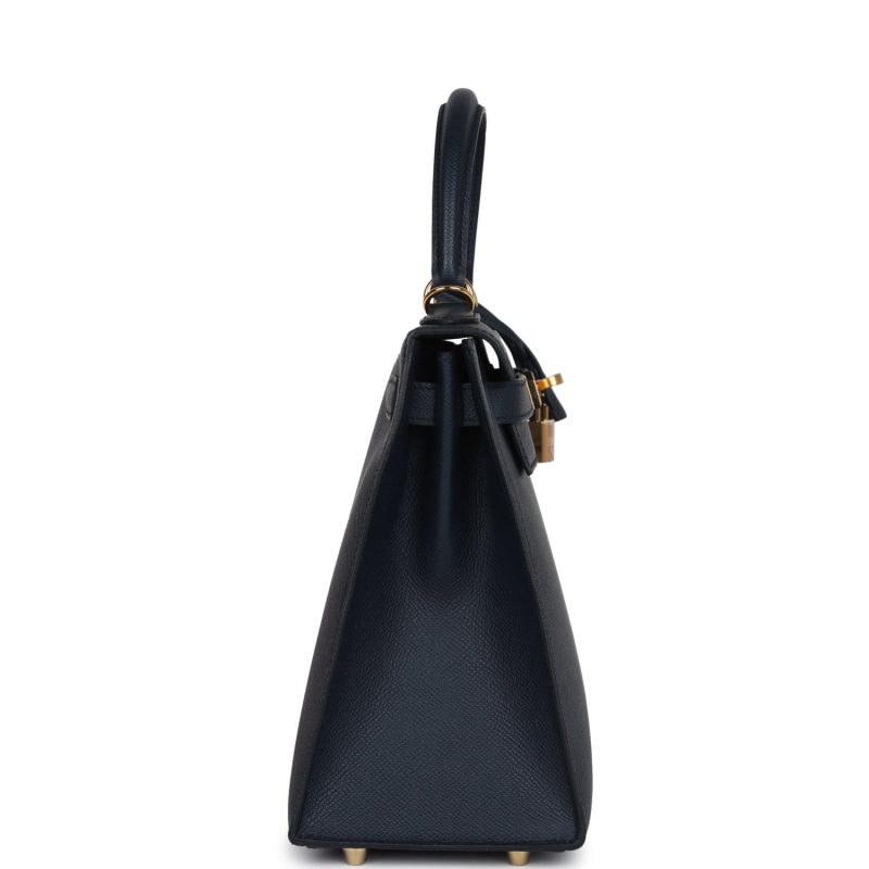 Hermes Kelly Sellier 28 Bleu Indigo Epsom Gold Hardware - Image 3
