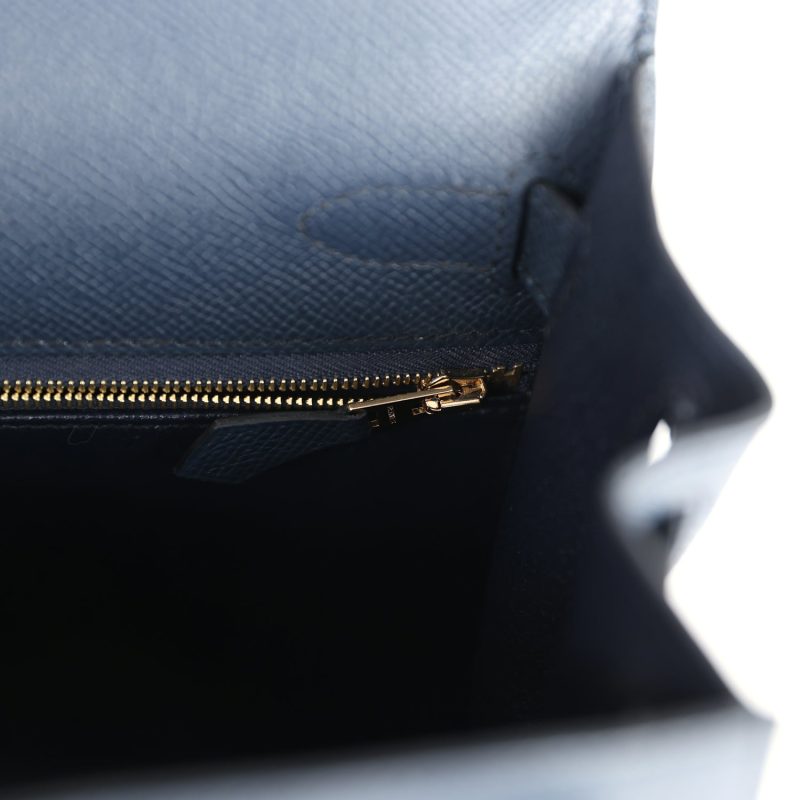 Hermes Kelly Sellier 28 Bleu Indigo Epsom Gold Hardware - Image 8