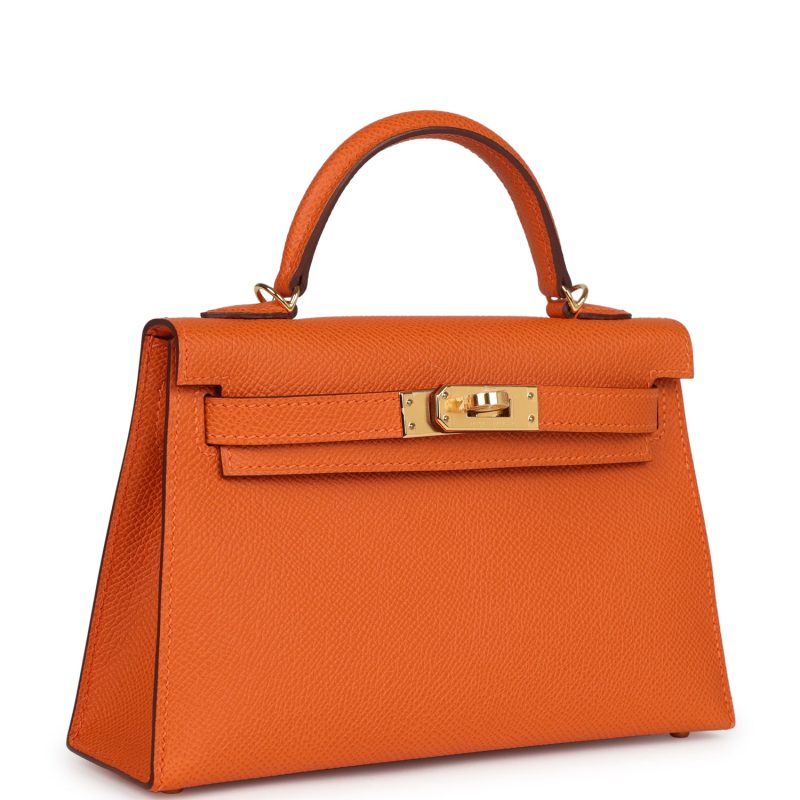 Hermes Kelly Sellier 20 Orange Epsom Gold Hardware - Image 2