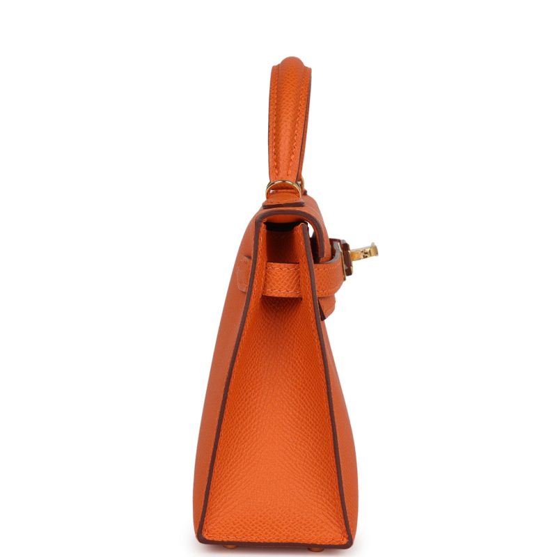 Hermes Kelly Sellier 20 Orange Epsom Gold Hardware - Image 3