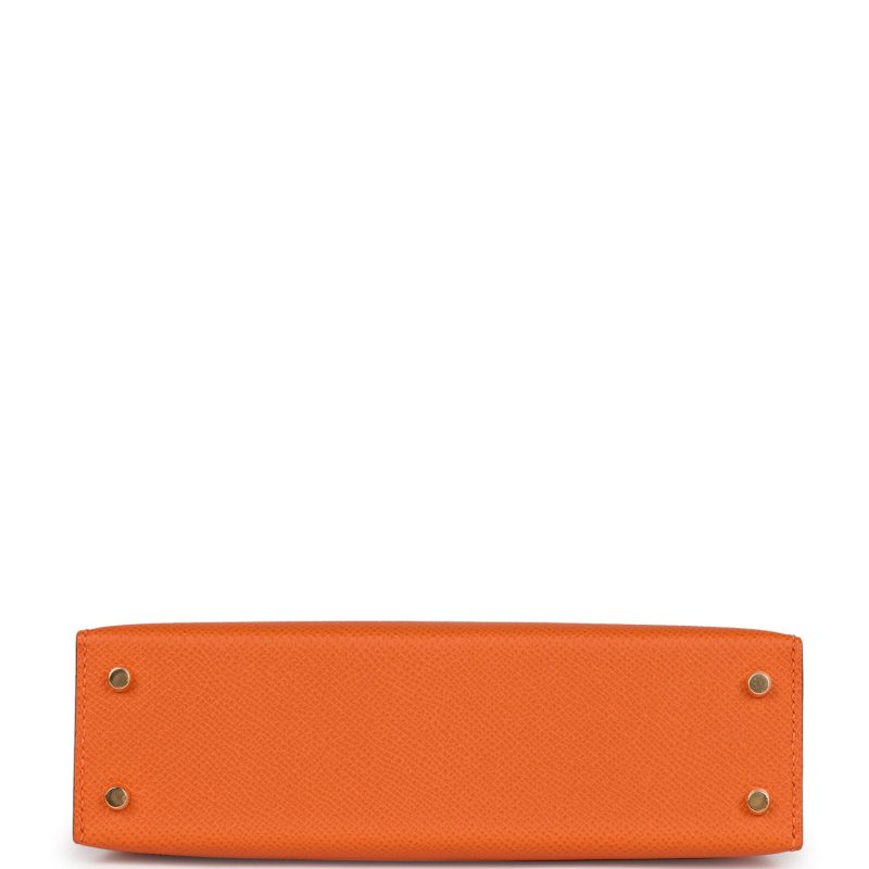 Hermes Kelly Sellier 20 Orange Epsom Gold Hardware - Image 5
