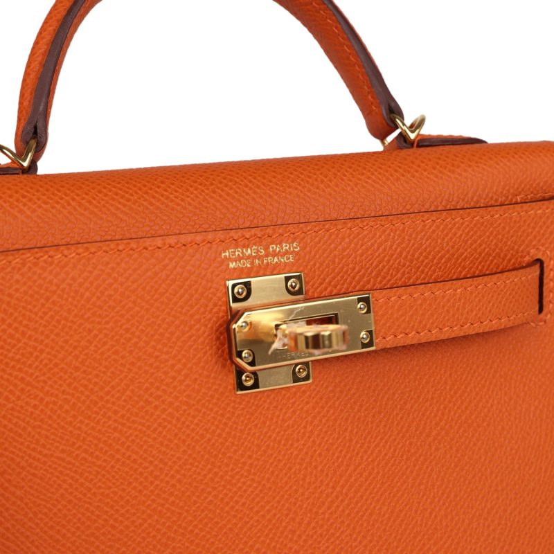 Hermes Kelly Sellier 20 Orange Epsom Gold Hardware - Image 6