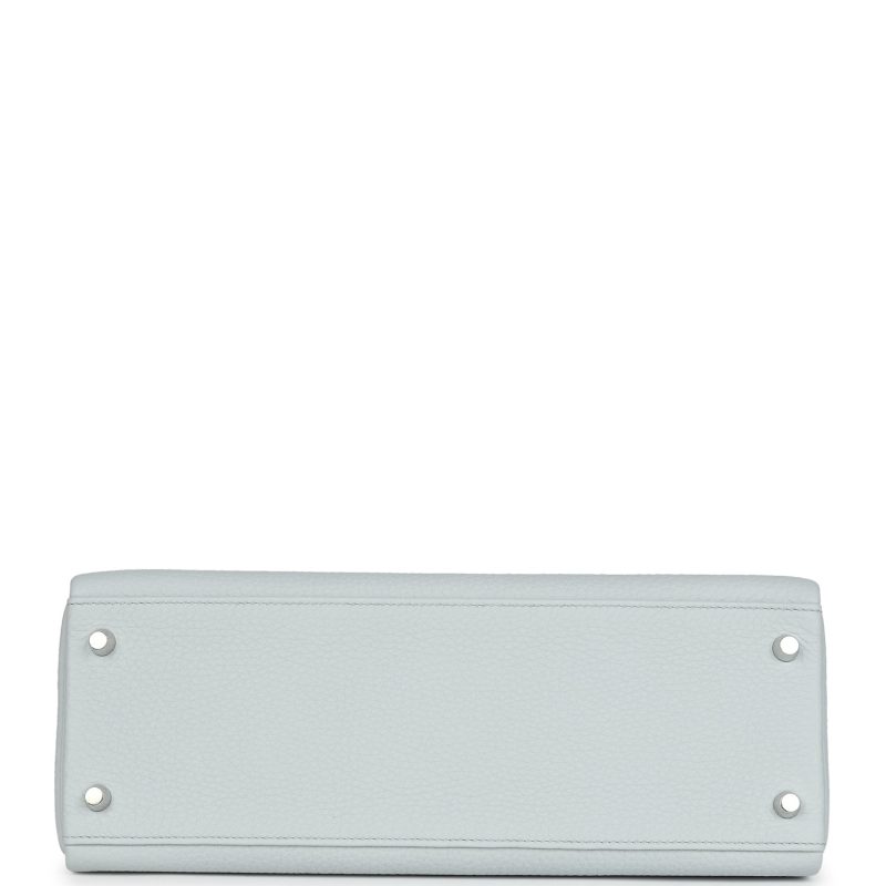 Hermes Kelly Retourne 32 Bleu Pale Clemence Palladium Hardware - Image 5