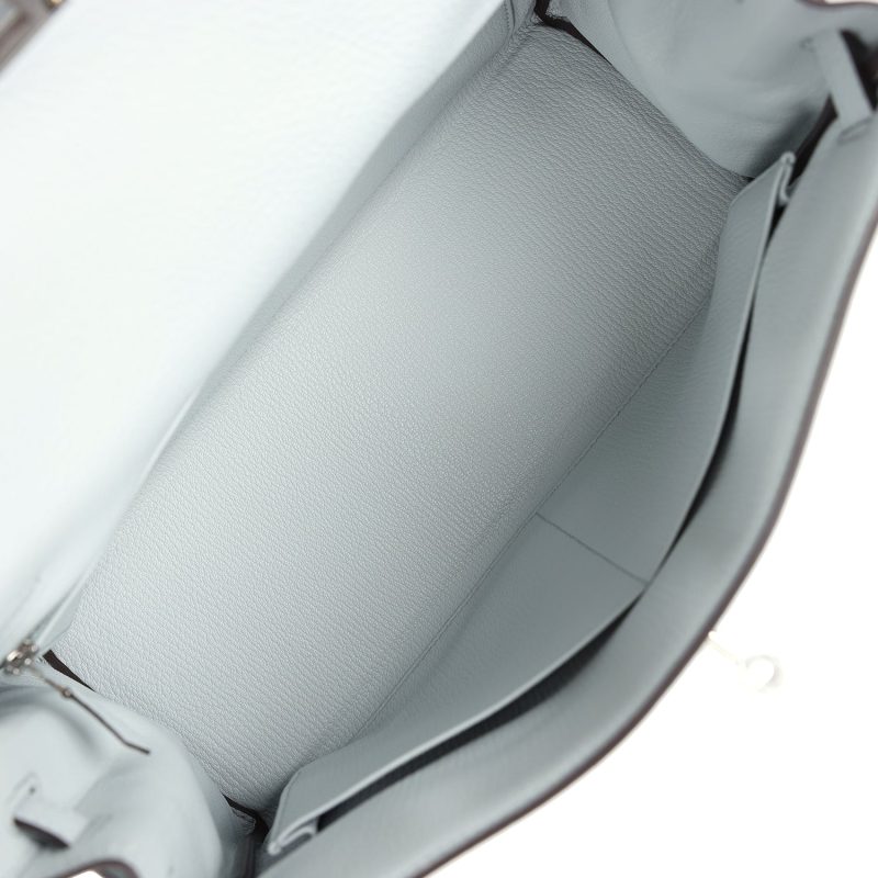 Hermes Kelly Retourne 32 Bleu Pale Clemence Palladium Hardware - Image 7