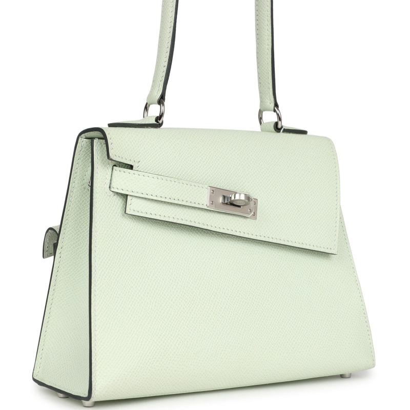 Hermes Kelly Sellier en Desordre 20 Vert Fizz Epsom Palladium Hardware - Image 2
