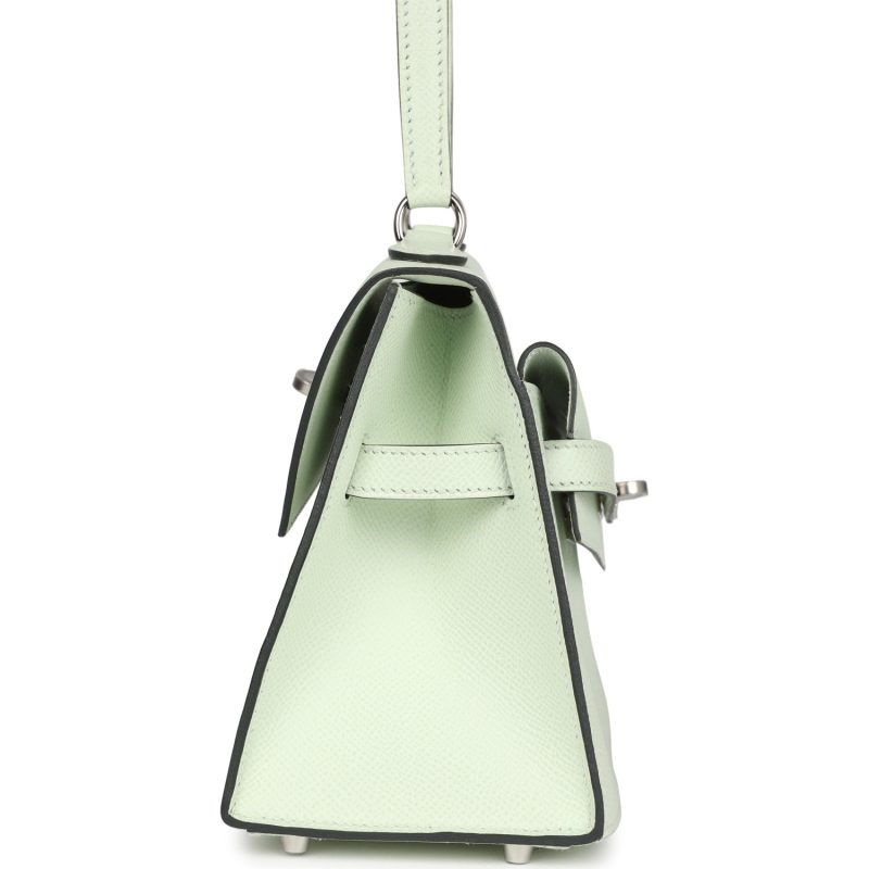 Hermes Kelly Sellier en Desordre 20 Vert Fizz Epsom Palladium Hardware - Image 6