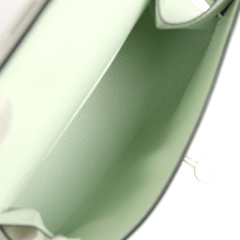 Hermes Kelly Sellier en Desordre 20 Vert Fizz Epsom Palladium Hardware - Image 8