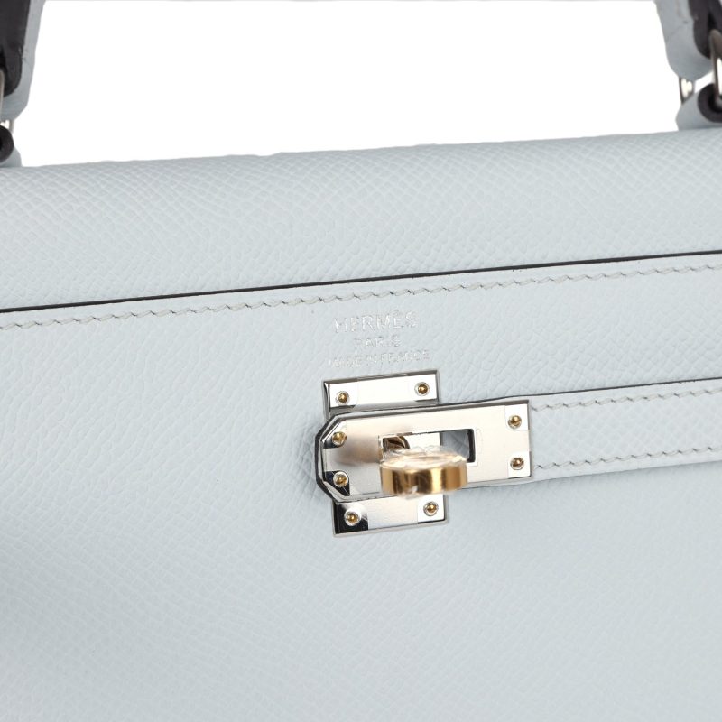 Hermes Kelly Sellier 25 Gris Platine Epsom Electrum Hardware - Image 6
