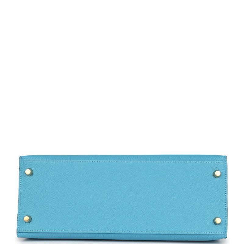Hermes Kelly Sellier 28 Bleu du Nord Epsom Gold Hardware - Image 5