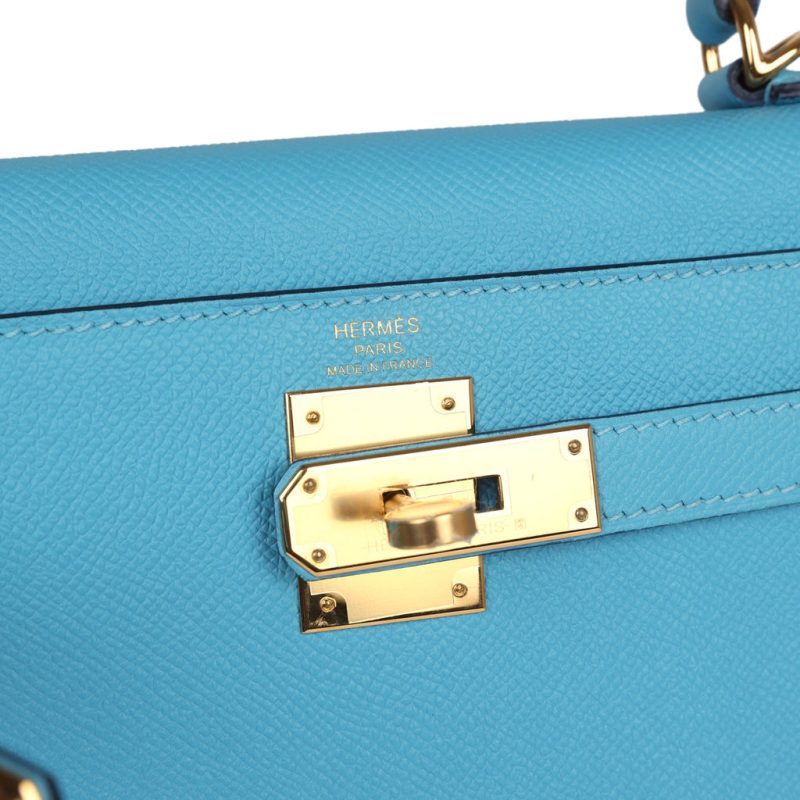 Hermes Kelly Sellier 28 Bleu du Nord Epsom Gold Hardware - Image 6