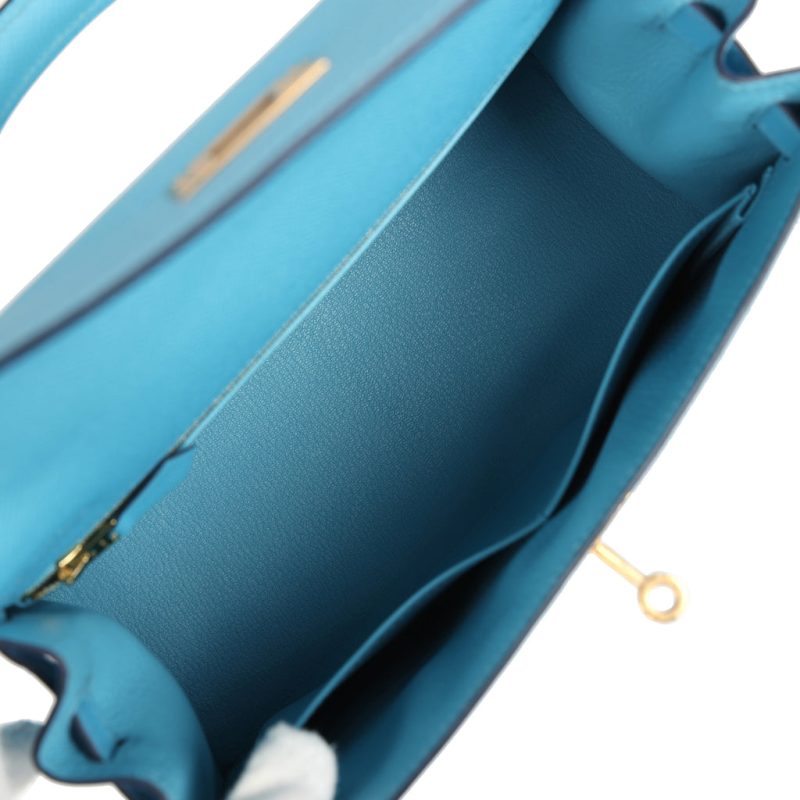 Hermes Kelly Sellier 28 Bleu du Nord Epsom Gold Hardware - Image 7