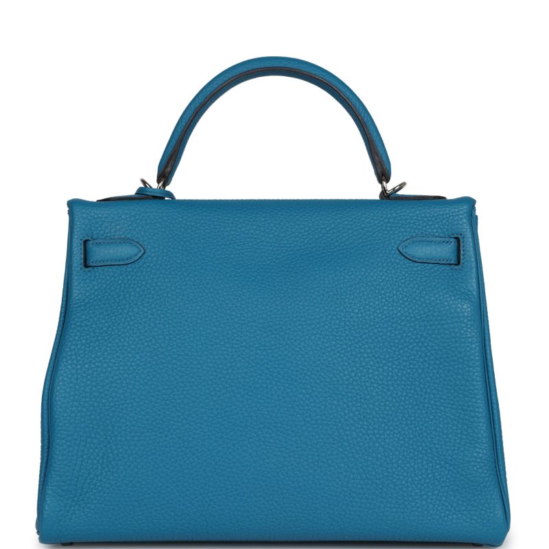 Hermes Kelly Retourne 32 Cobalt Clemence Palladium Hardware - Image 4