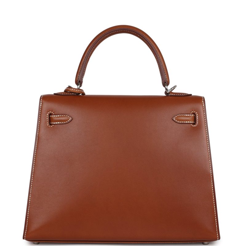 Hermes Kelly Sellier 25 Fauve Barenia Palladium Hardware - Image 4