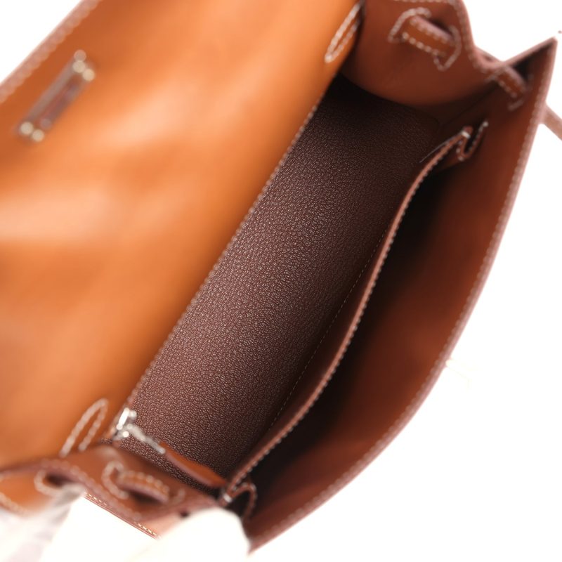 Hermes Kelly Sellier 25 Fauve Barenia Palladium Hardware - Image 7