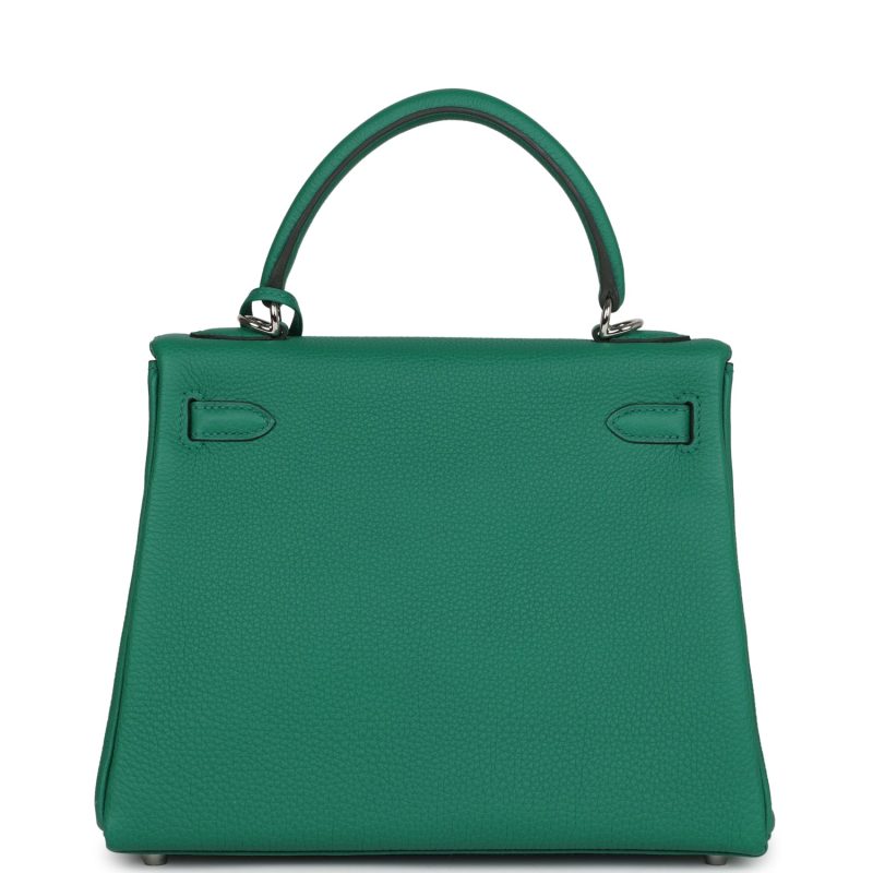 Hermes Kelly Retourne 25 Vert Vertigo Togo Palladium Hardware - Image 4