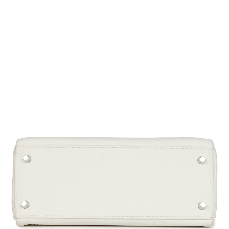 Hermes Kelly Retourne 28 White Clemence Palladium Hardware - Image 6