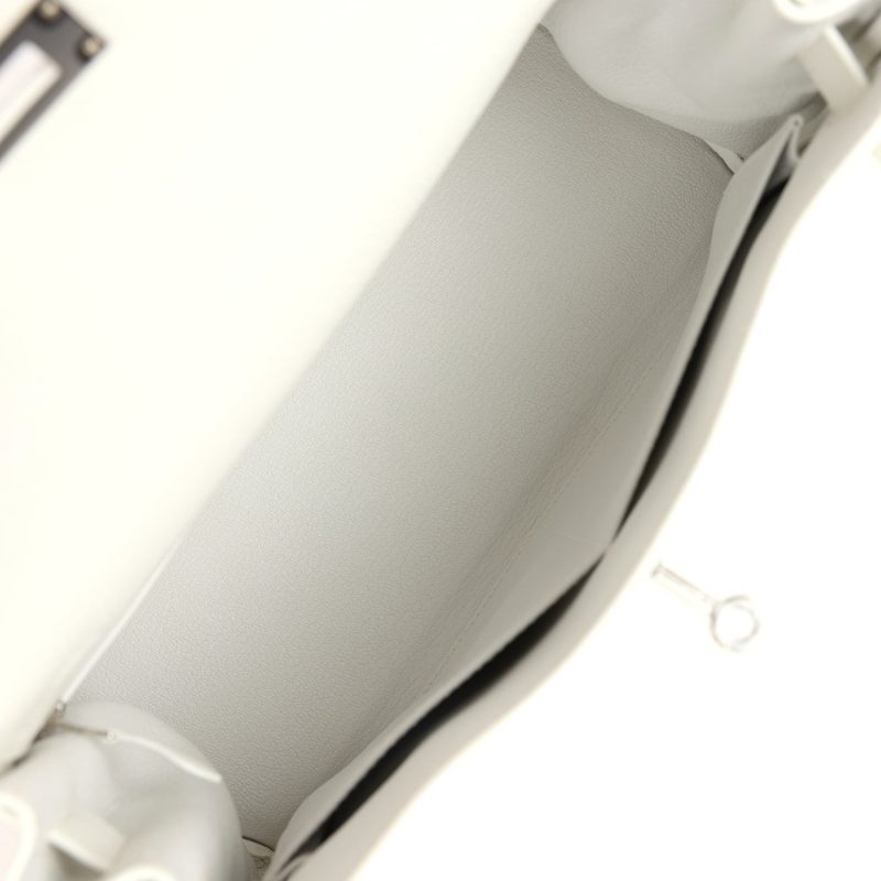 Hermes Kelly Retourne 28 White Clemence Palladium Hardware - Image 8