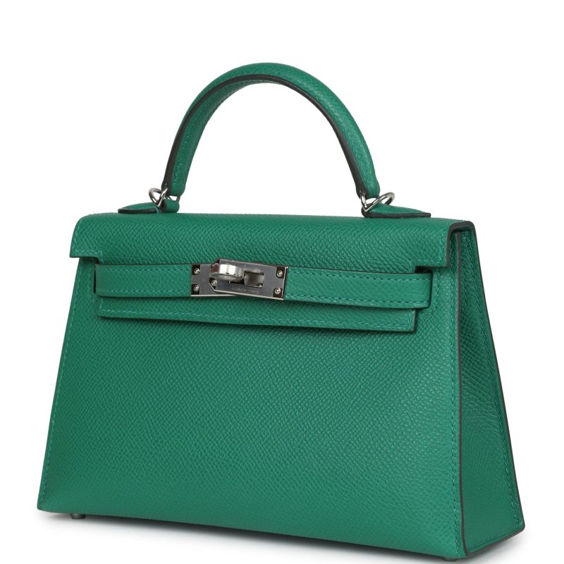 Hermes Kelly Sellier 20 Vert Vertigo Epsom Palladium Hardware - Image 3