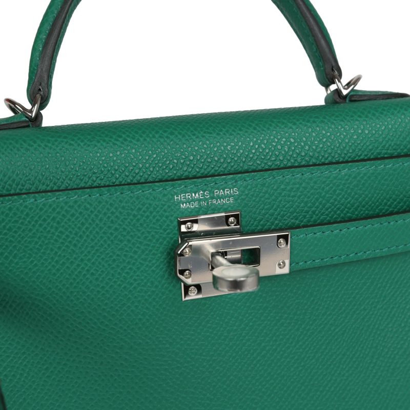 Hermes Kelly Sellier 20 Vert Vertigo Epsom Palladium Hardware - Image 7
