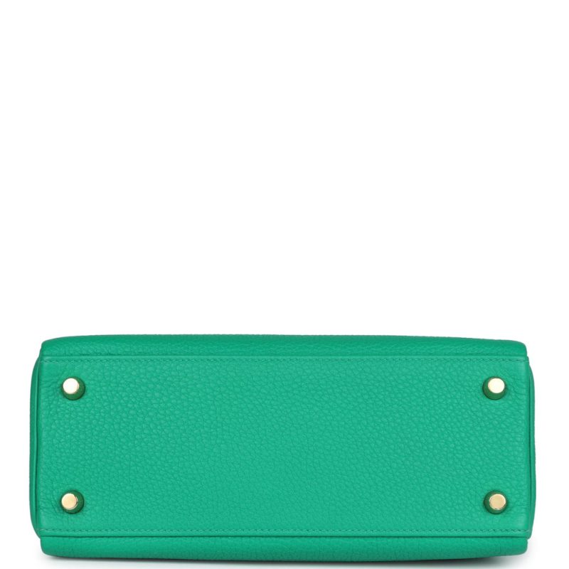 Hermes Kelly Retourne 25 Menthe Togo and Varanus Niloticus Lizard Touch Permabrass - Image 5