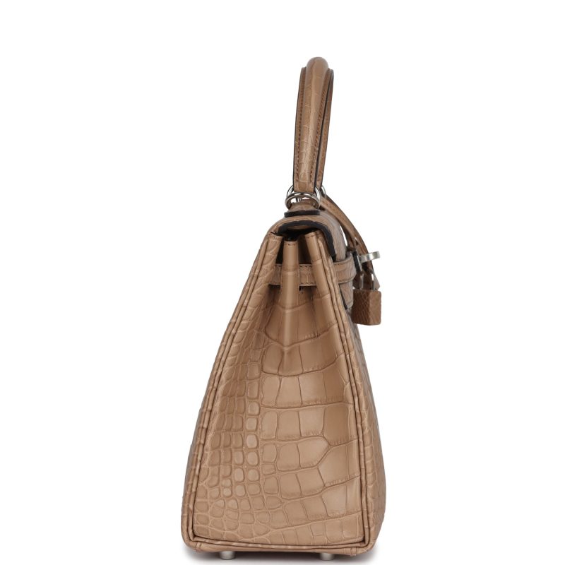Hermes Kelly Retourne 25 Chai Matte Alligator Palladium Hardware - Image 4