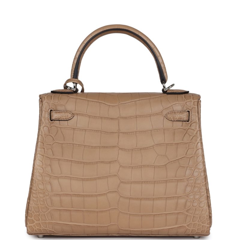 Hermes Kelly Retourne 25 Chai Matte Alligator Palladium Hardware - Image 5
