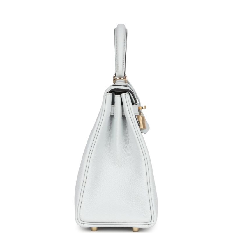 Hermes Kelly Retourne 25 Gris Platine Togo Permabrass Hardware - Image 4