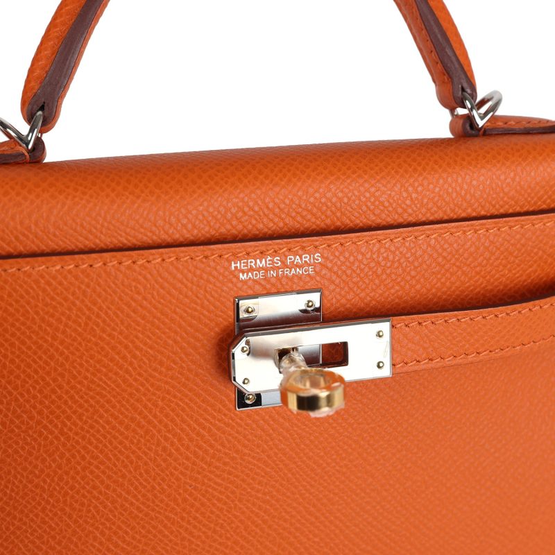 Hermes Kelly Sellier 20 Orange Epsom Electrum Hardware - Image 7