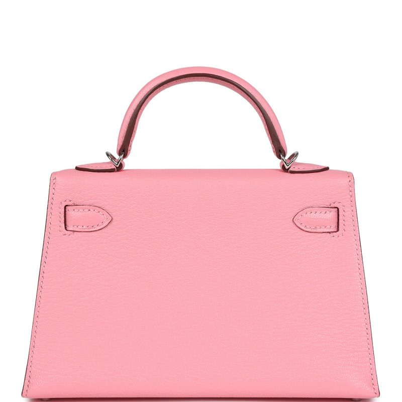 Hermes Kelly Sellier 20 Rose Confetti Verso Chevre Palladium Hardware - Image 5