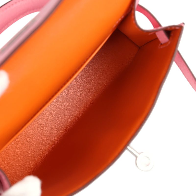 Hermes Kelly Sellier 20 Rose Confetti Verso Chevre Palladium Hardware - Image 8