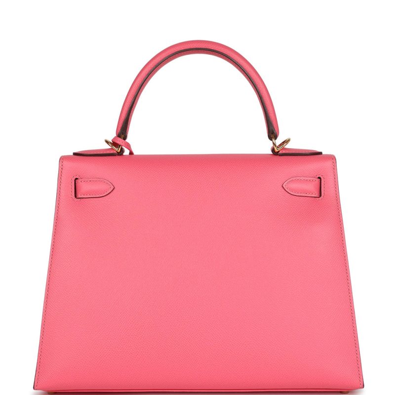Hermes Kelly Sellier 28 Rose Azalee Epsom Gold Hardware - Image 4