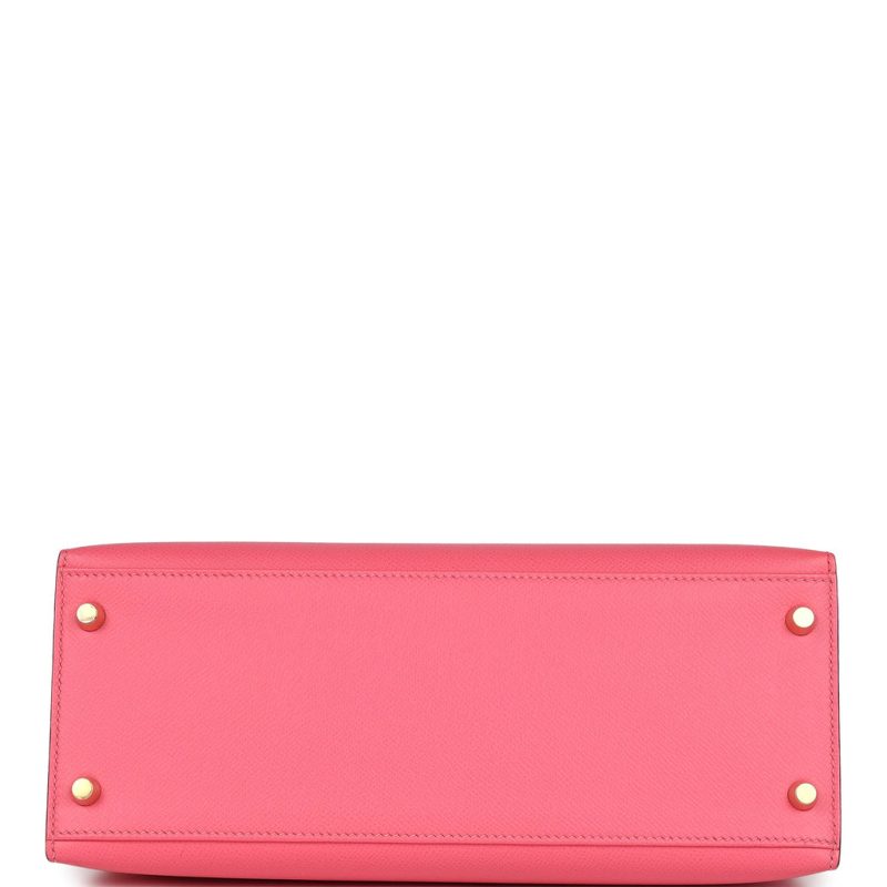 Hermes Kelly Sellier 28 Rose Azalee Epsom Gold Hardware - Image 5