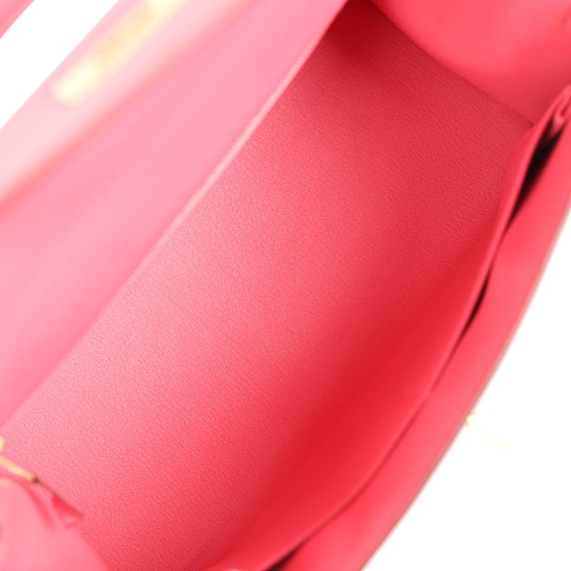 Hermes Kelly Sellier 28 Rose Azalee Epsom Gold Hardware - Image 7